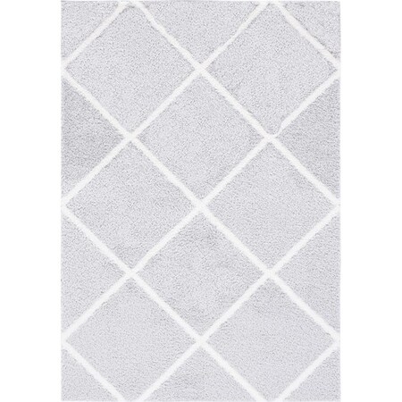 Safavieh 9 x 12 ft. Tahoe Shag Contemporary Rectangle Area Rug; Light Grey & White THO676F-9